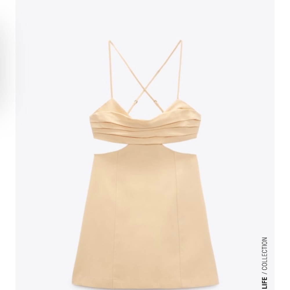 Cut out linen blend dress - Picture 4 of 7